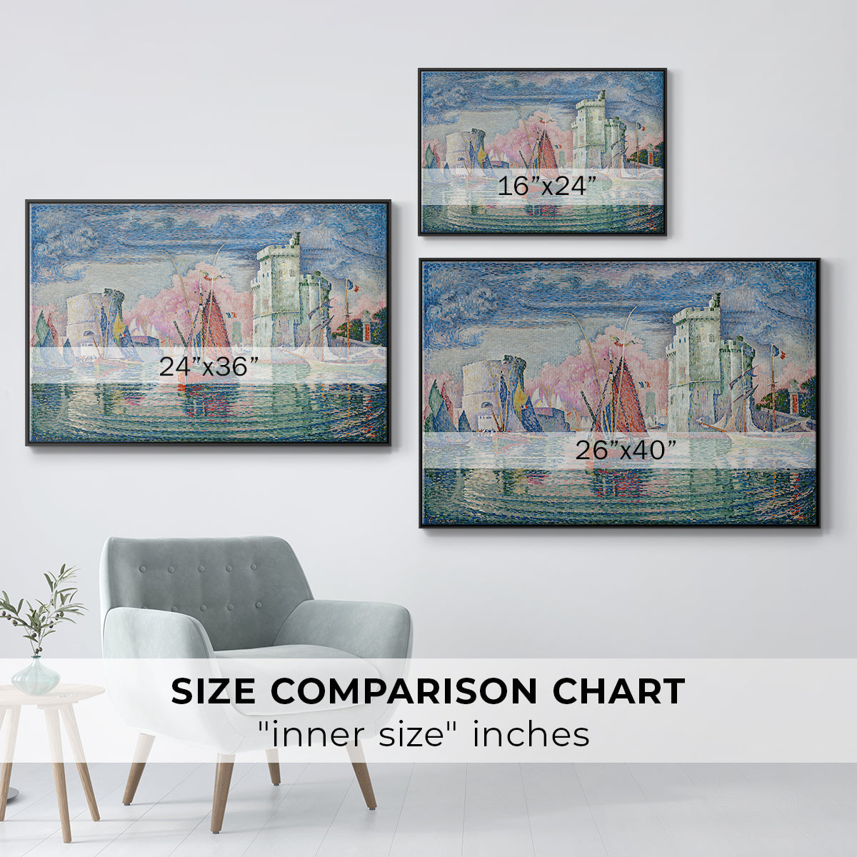 Entrance to the Port of La Rochelle, 1921 - Floater Framed Canvas Print