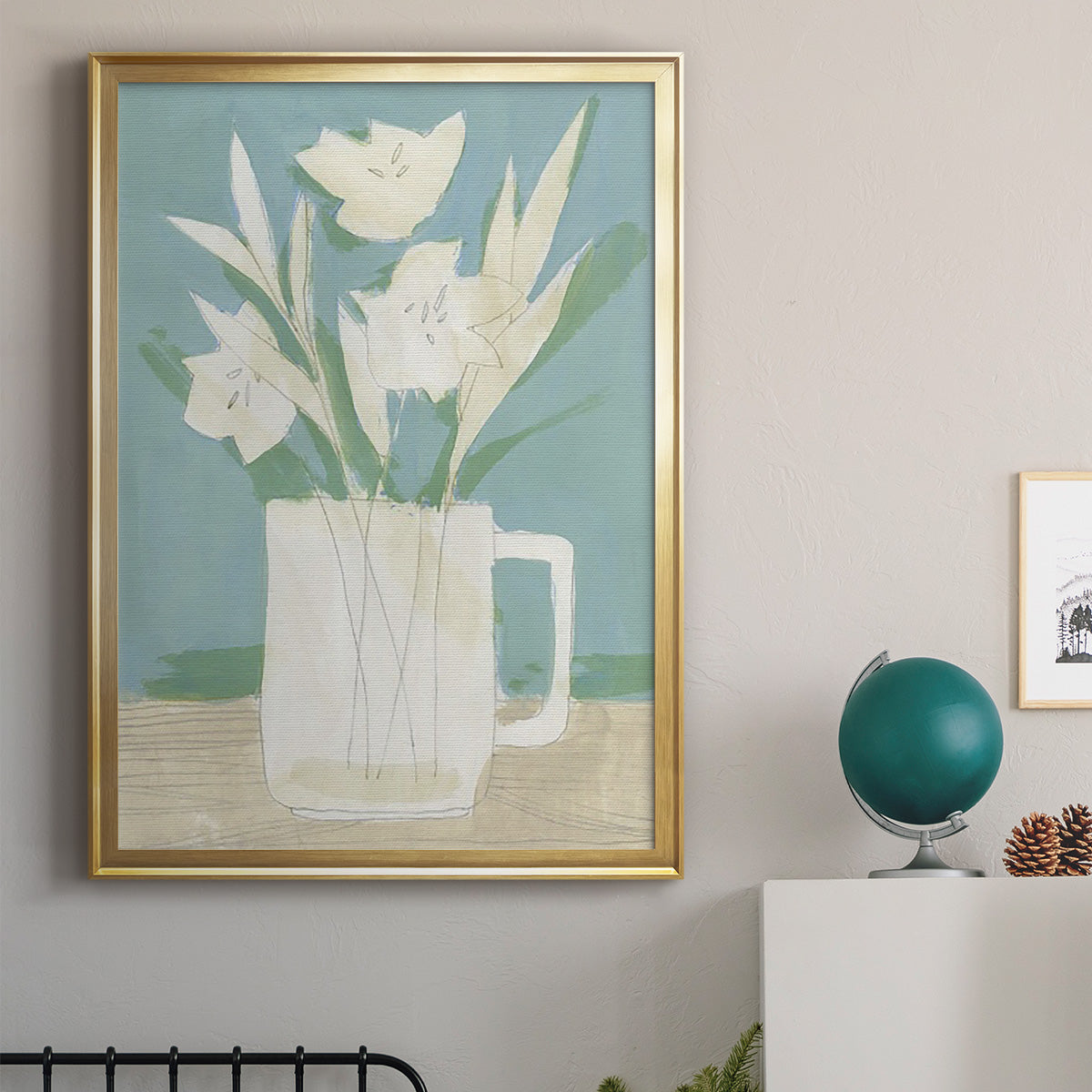 Muted Spring Arrangement III - Modern Framed Canvas Print