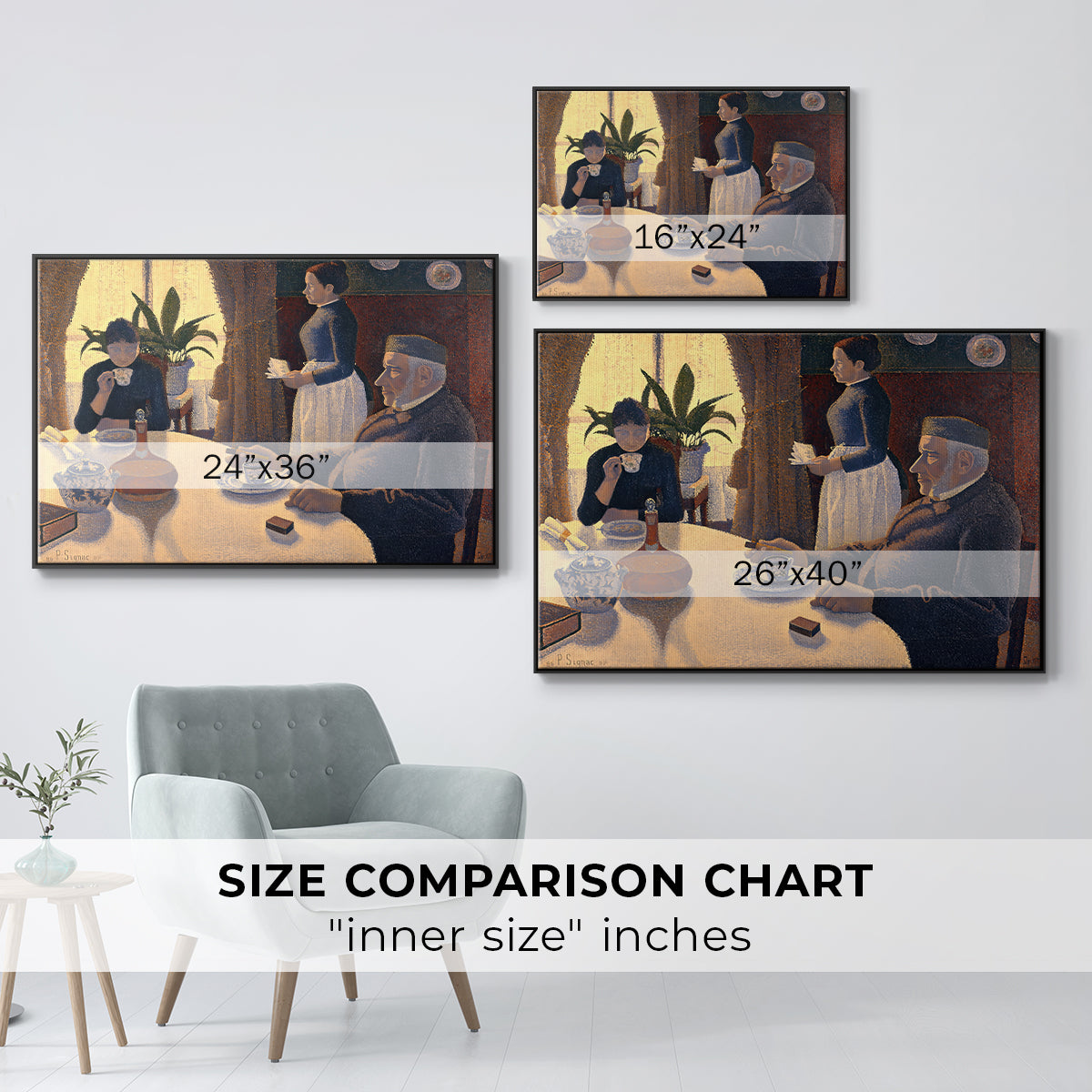 The Dining Room (Breakfast), 1886-1887 - Floater Framed Canvas Print