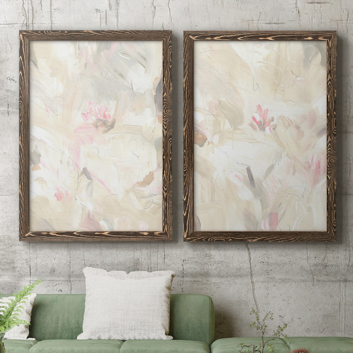 Soft Abstraction I - Premium Framed Canvas 2 Piece Set - Ready to Hang