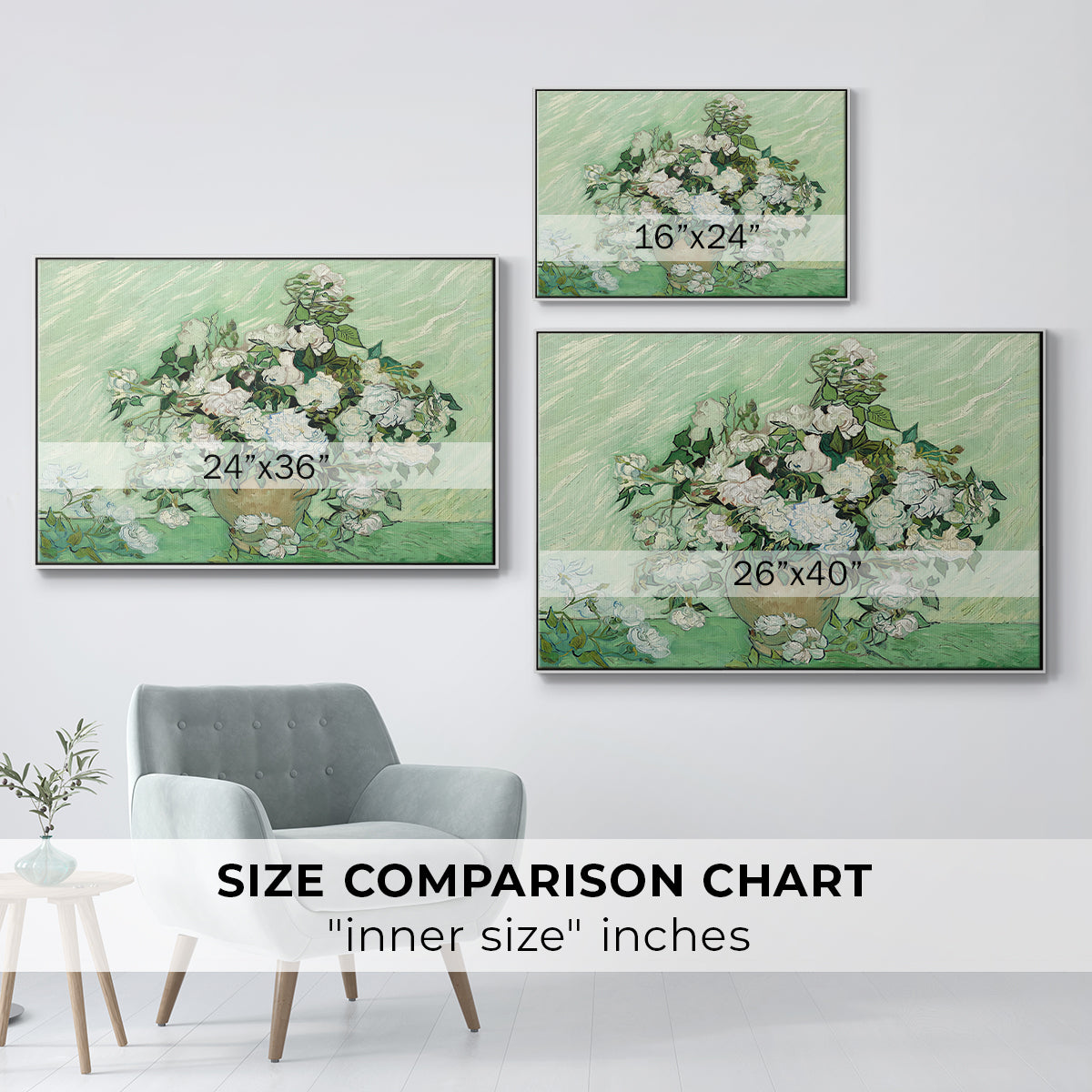 Roses, 1890 - Floater Framed Canvas Print