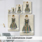 Size comparison chart for canvas art prints, showing multiple size options.