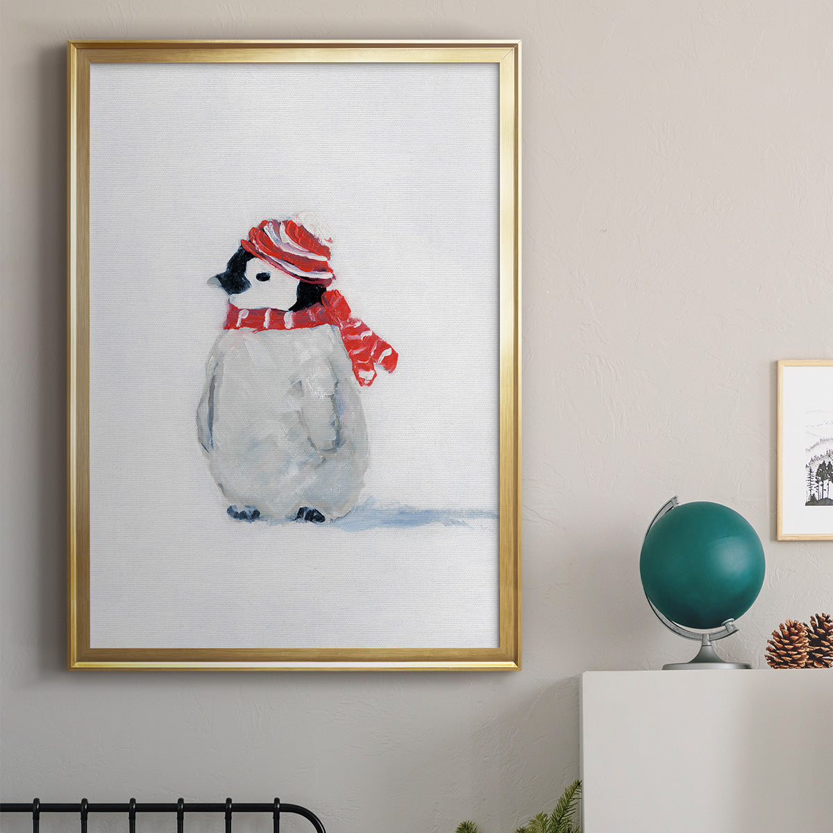 Penguin Play II - Modern Framed Canvas Print