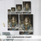 Size comparison chart for canvas art prints, showing multiple size options.