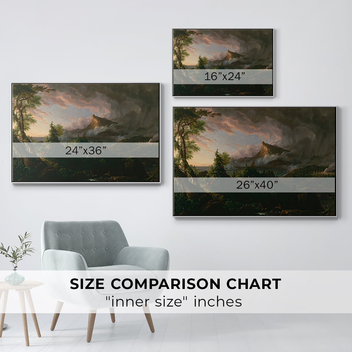 The Course of Empire: The Savage State, 1834 - Floater Framed Canvas Print