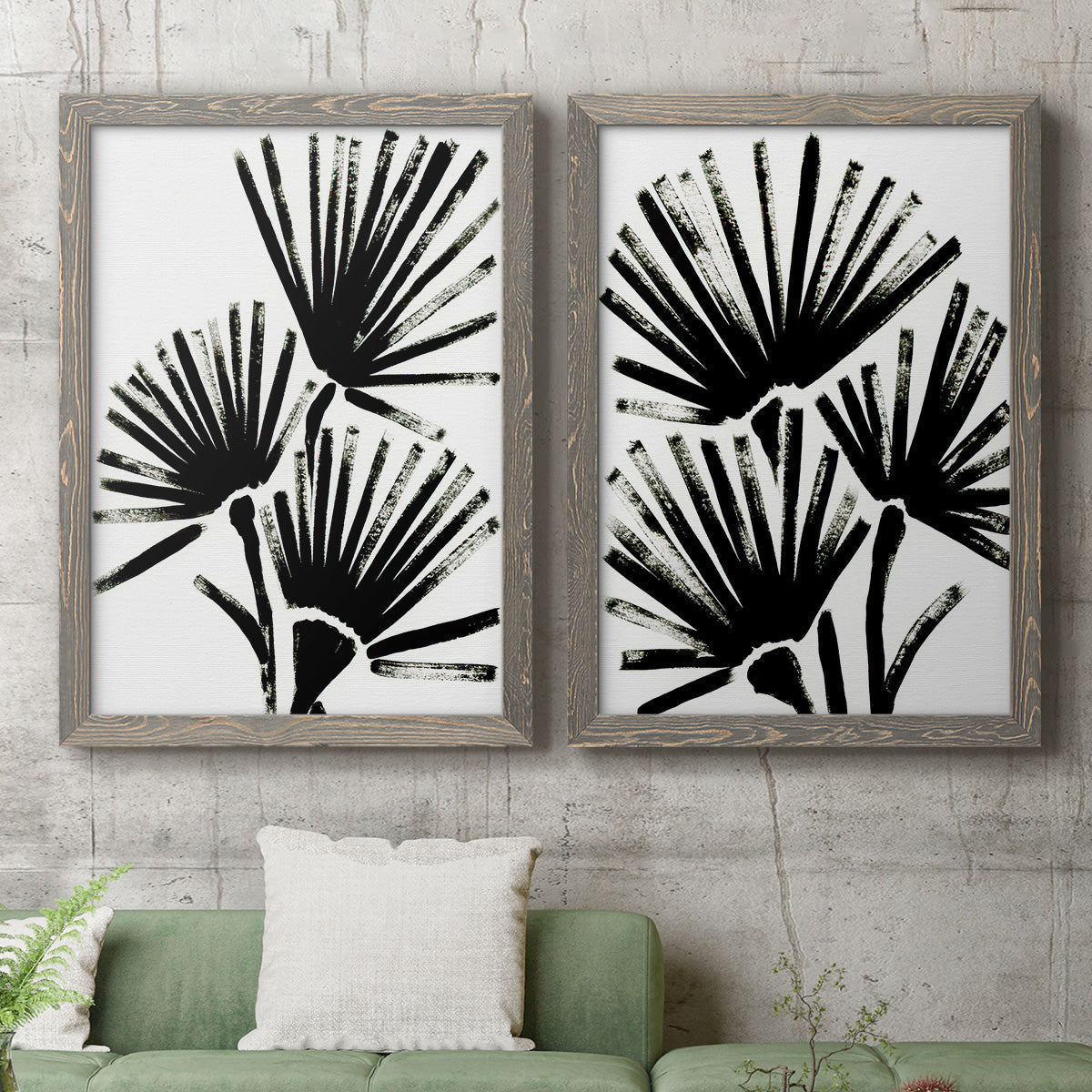 Fan Brush I - Premium Framed Canvas 2 Piece Set - Ready to Hang