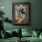 Classical religious depiction of the Assumption of the Virgin by Nicolas Poussin in an ornate black frame with gilded inner detail displayed in a dark-toned interior setting.