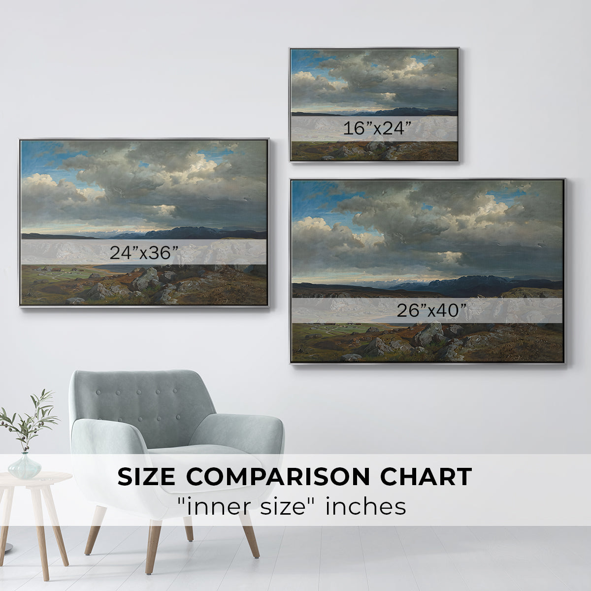 Norwegian Highlands, 1857 - Floater Framed Canvas Print