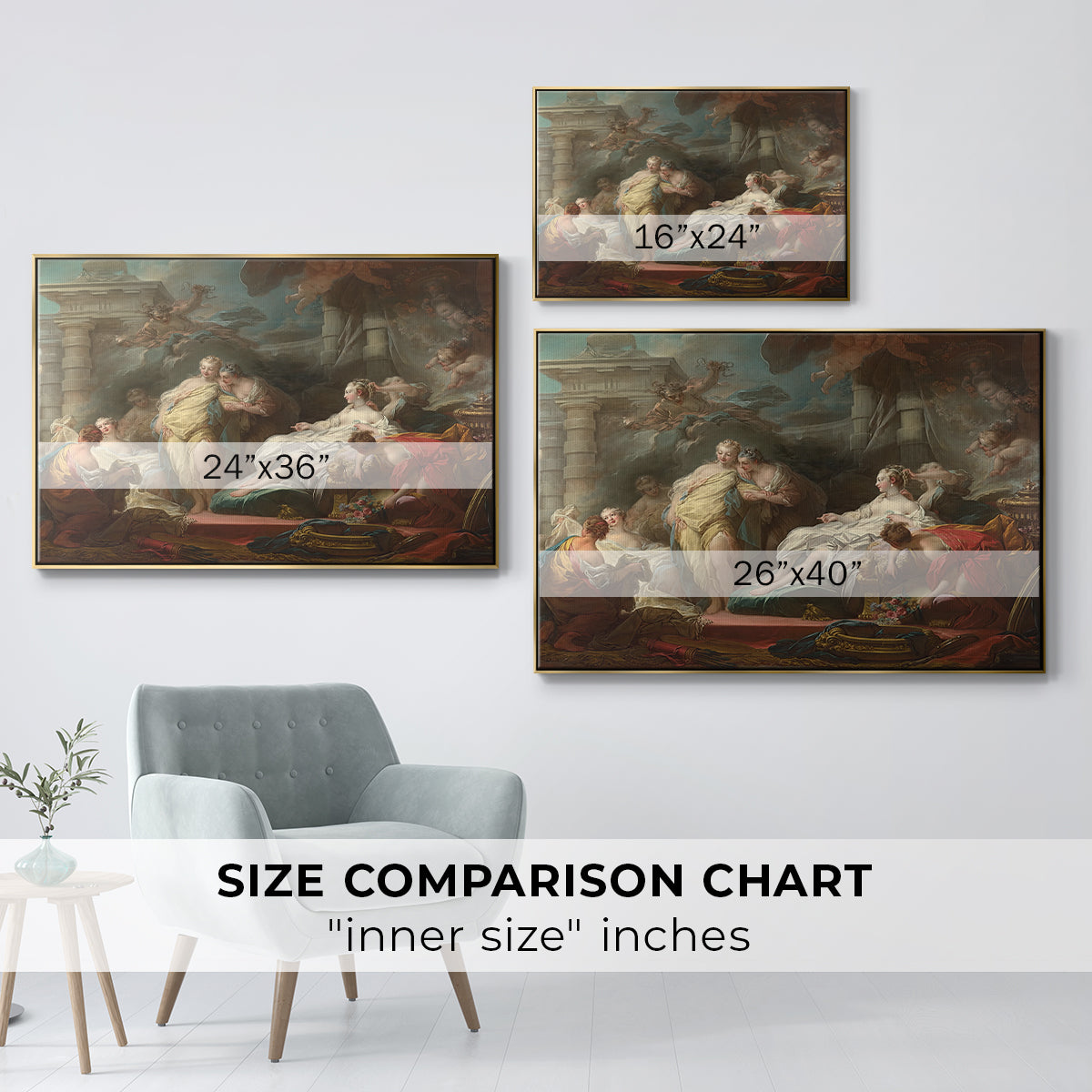 Psyche Showing Her Sisters Her Gifts from Cupid, 1753 - Floater Framed Canvas Print