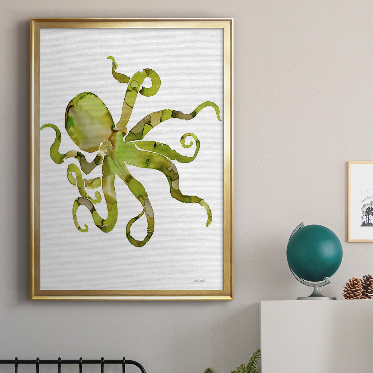 Octopus - Modern Framed Canvas Print