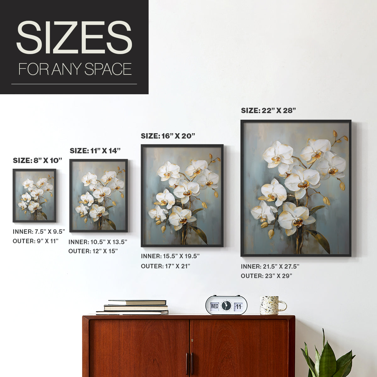 Floral Study Series LXV - Restickable Framed Art Set