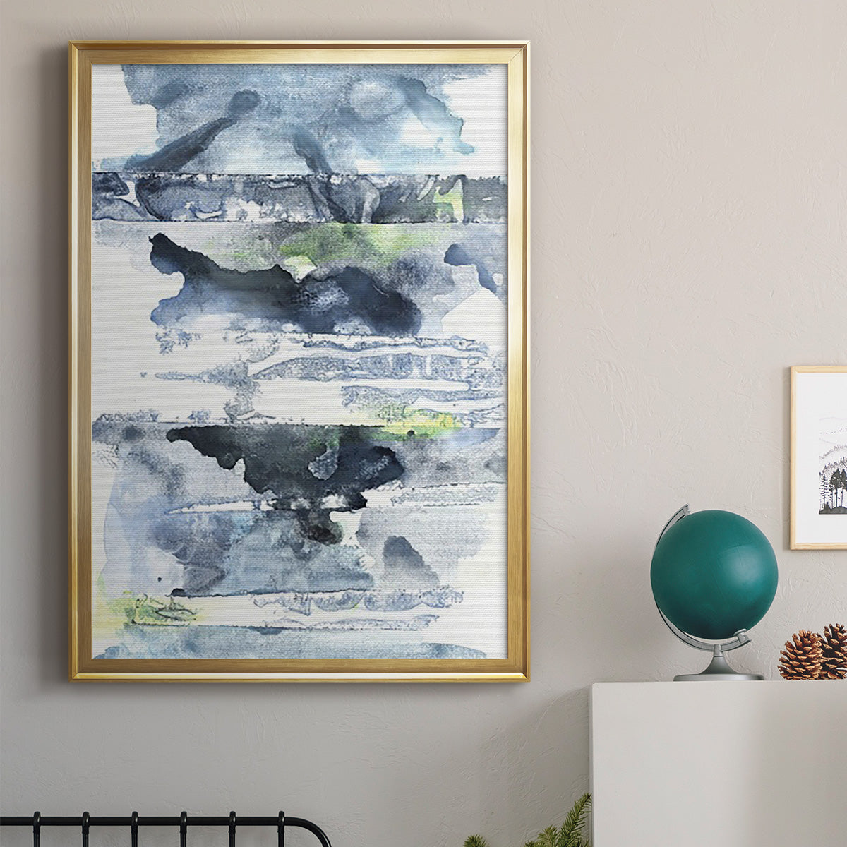 Blue Memories II - Modern Framed Canvas Print