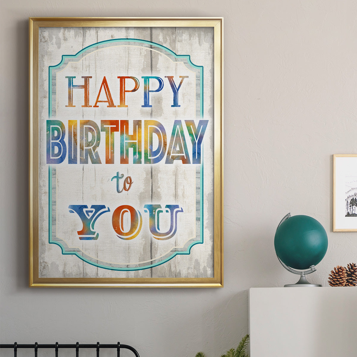 Happy Birthday to You - Modern Framed Canvas Print