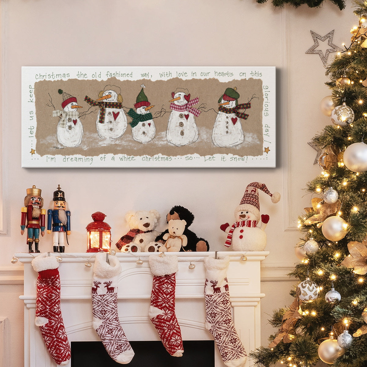 Snowmen Friends Premium Gallery Wrapped Canvas - Ready to Hang