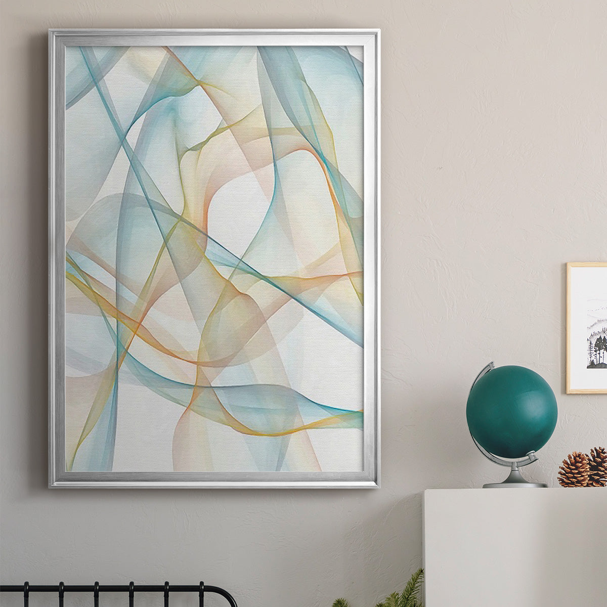 Curves and Waves III - Modern Framed Canvas Print