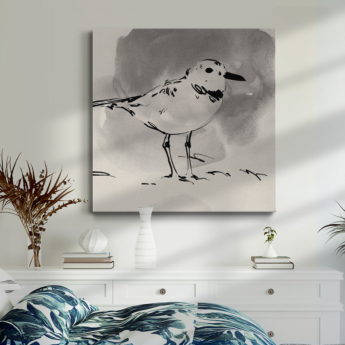 Inky Plover III - Canvas Art Print