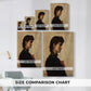Size comparison chart for canvas art prints, showing multiple size options.