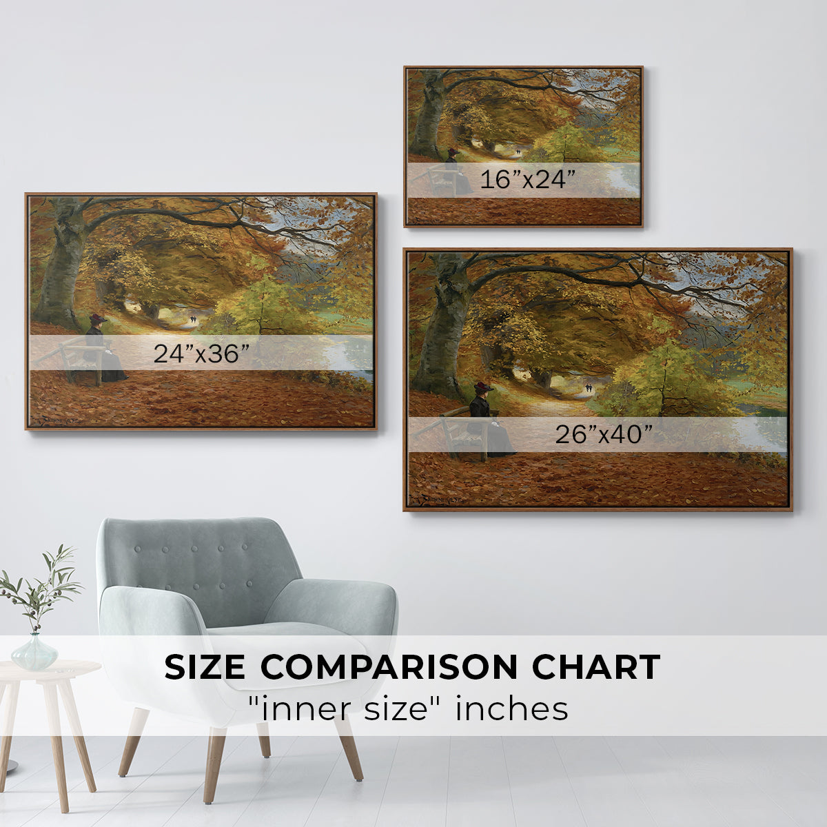 A Wooded Path in Autumn, 1902 - Floater Framed Canvas Print