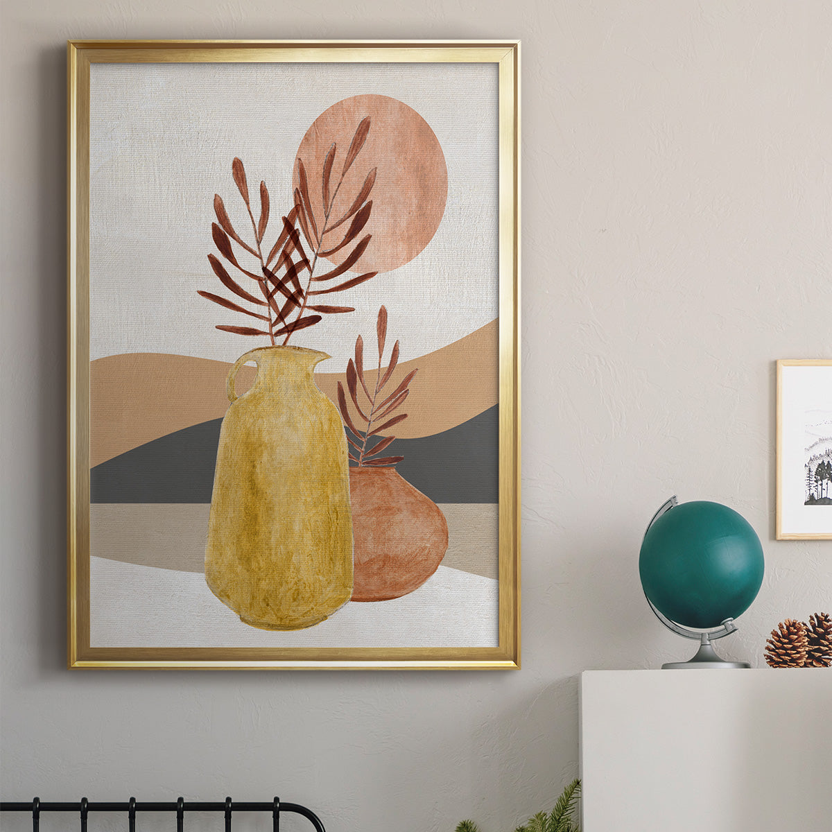 Adobe Moon I - Modern Framed Canvas Print