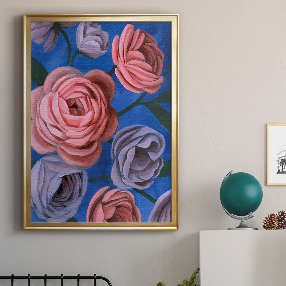 Layered Petals II - Modern Framed Canvas Print