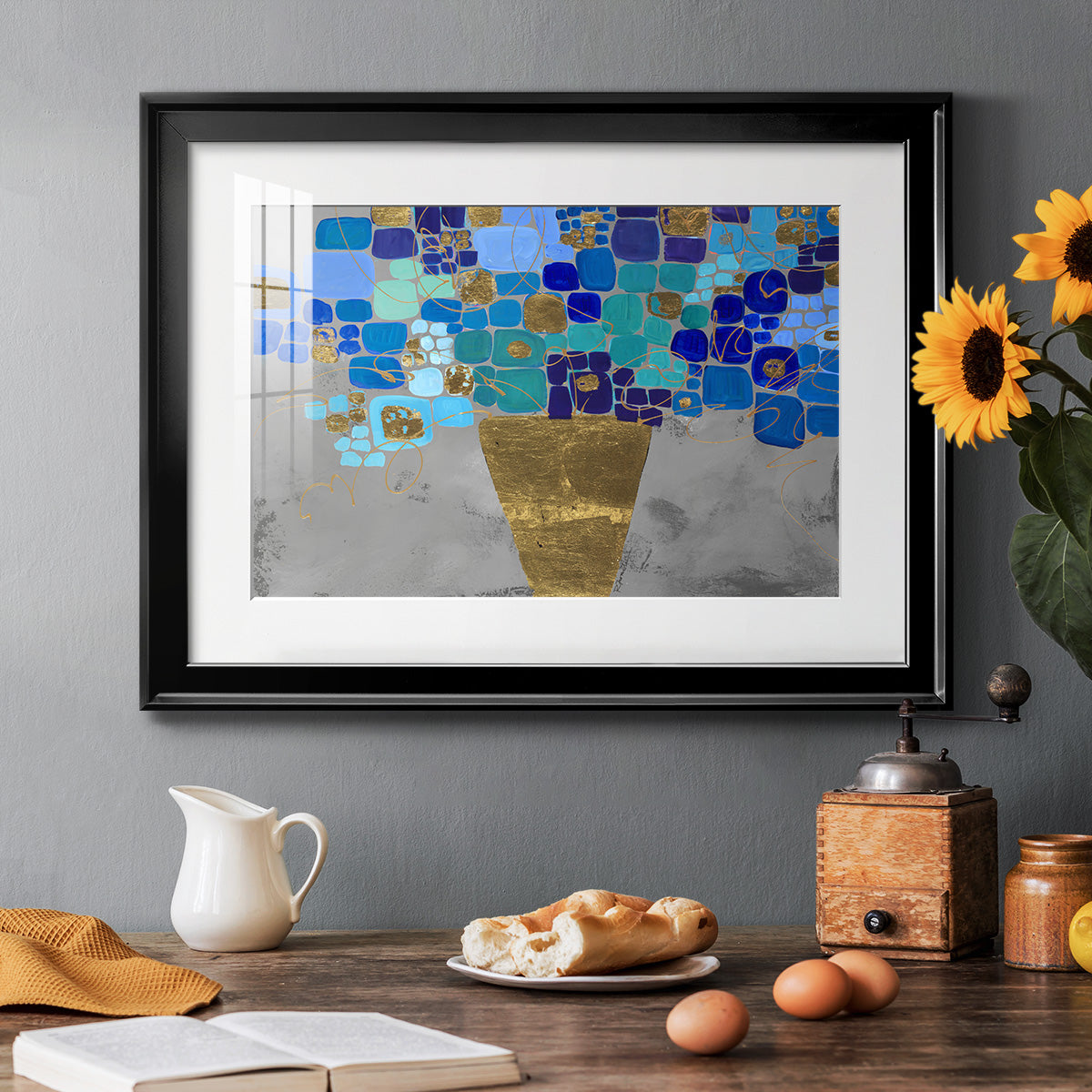 Blue Love - Modern Framed Art Print