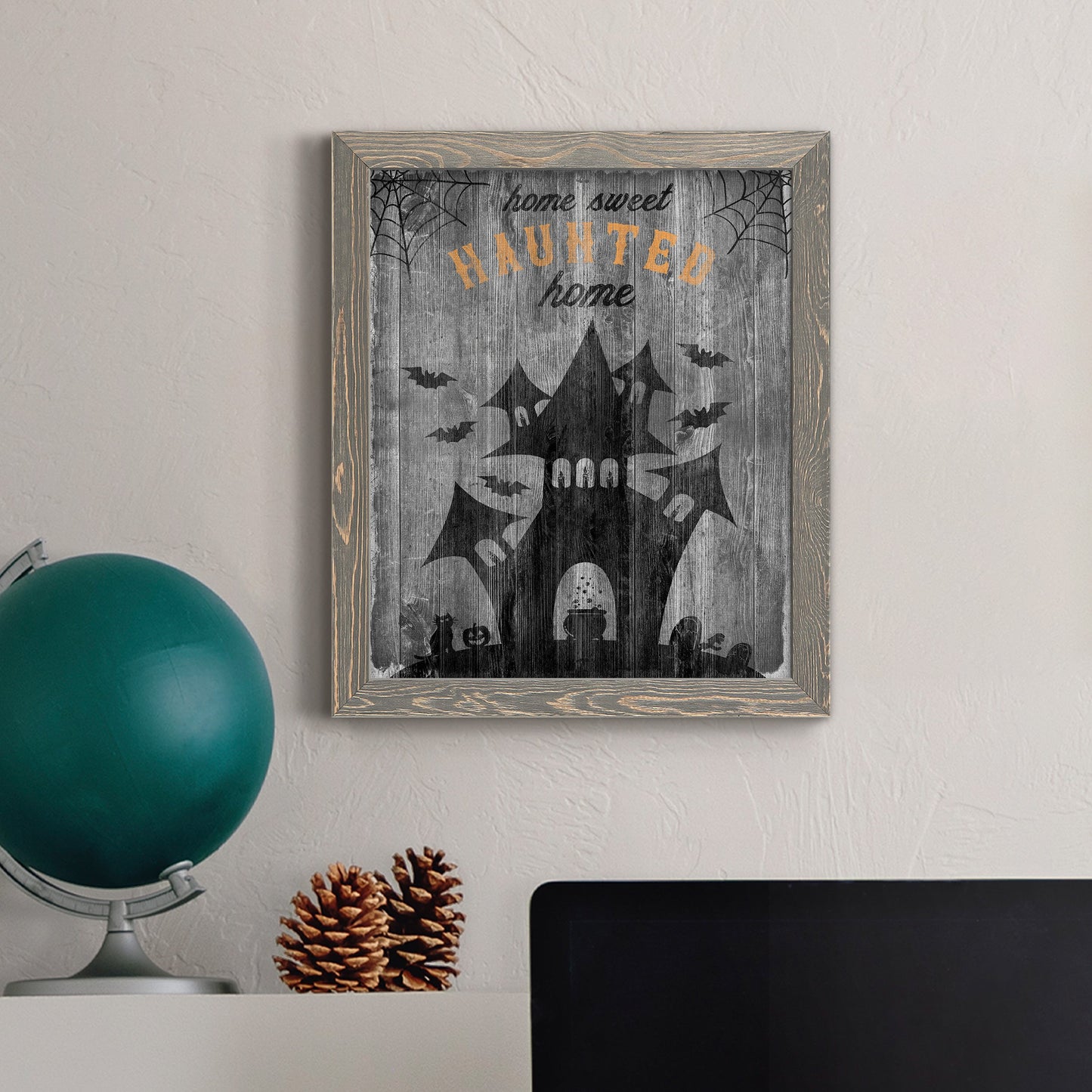 Haunted House - Premium Canvas Framed in Barnwood - Ready to Hang