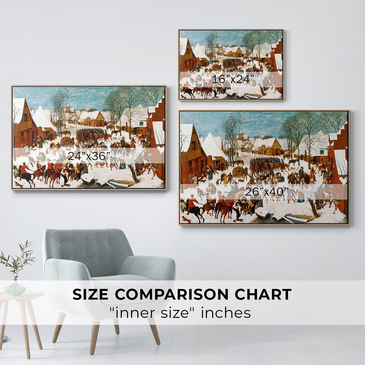 Massacre of the Innocents, c. 1565-1567 - Floater Framed Canvas Print