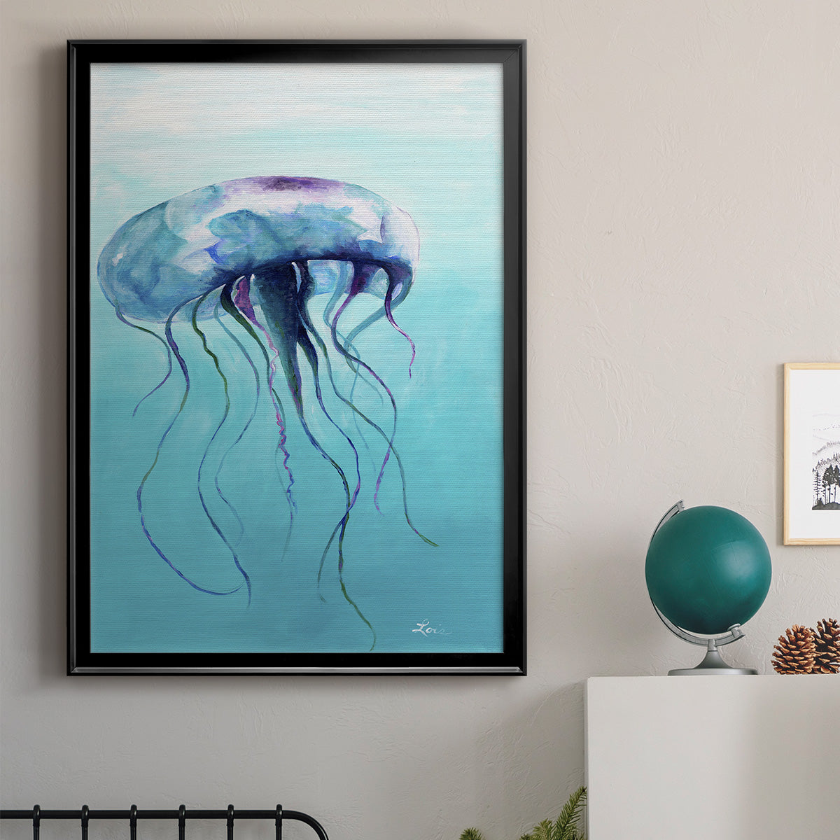 Jelly Fish - Modern Framed Canvas Print