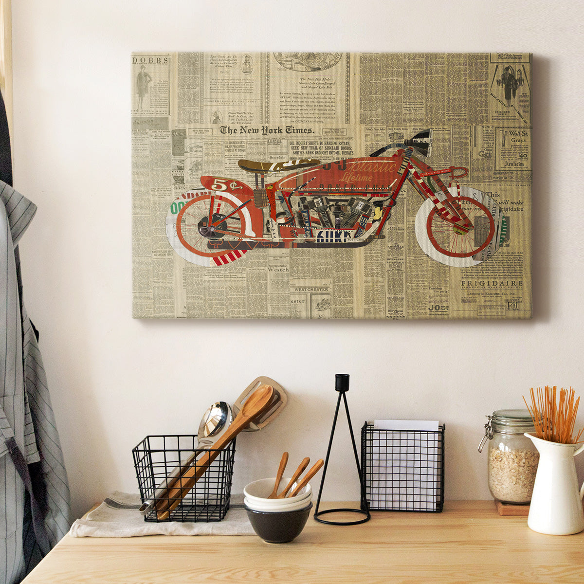 Vintage Red Premium Gallery Wrapped Canvas - Ready to Hang