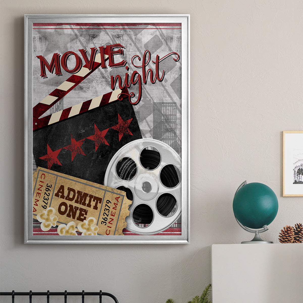 Movie Night II - Modern Framed Canvas Print
