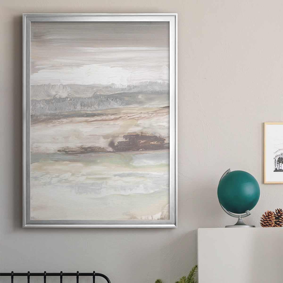 Neautral September Sky - Modern Framed Canvas Print