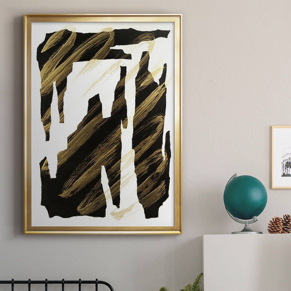 Onyx Obelisks IV - Modern Framed Canvas Print