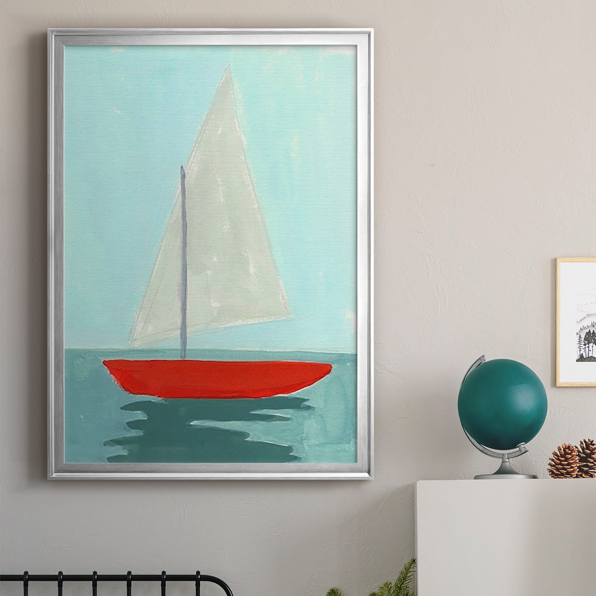 Small Sail II - Modern Framed Canvas Print