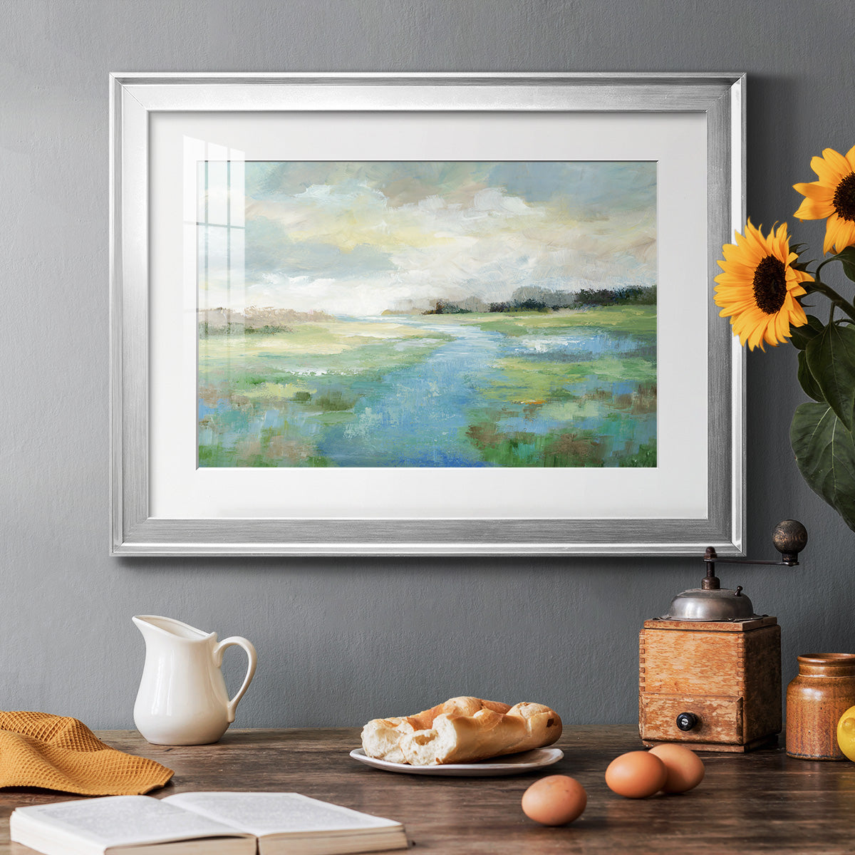 Winding Stream - Modern Framed Art Print