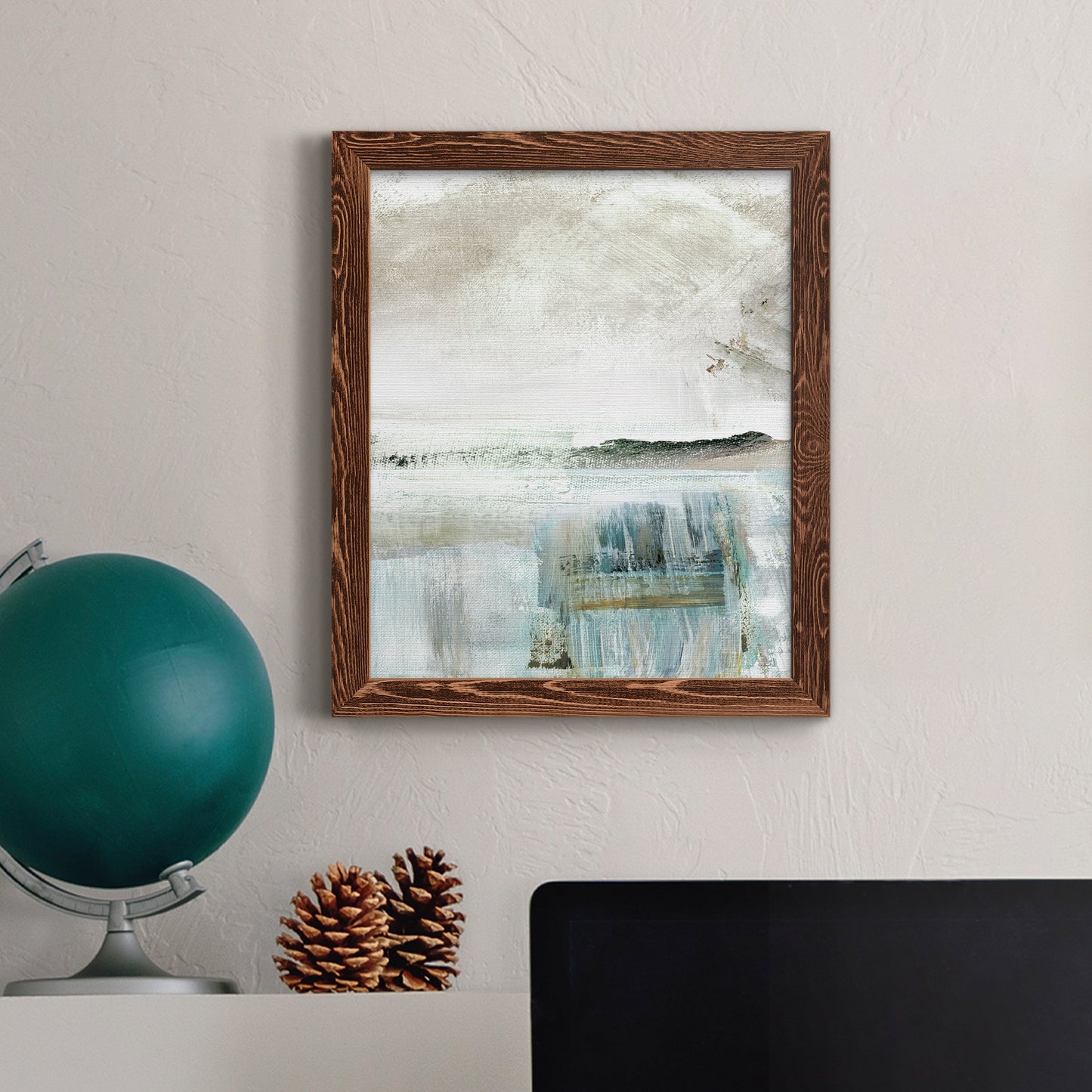 Summer Teal II - Premium Canvas Framed in Barnwood - Ready to Hang