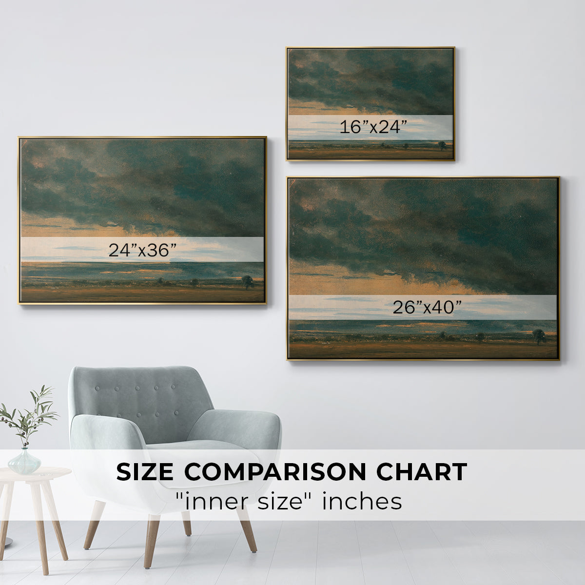 Cloud Study, c. 1821 - Floater Framed Canvas Print