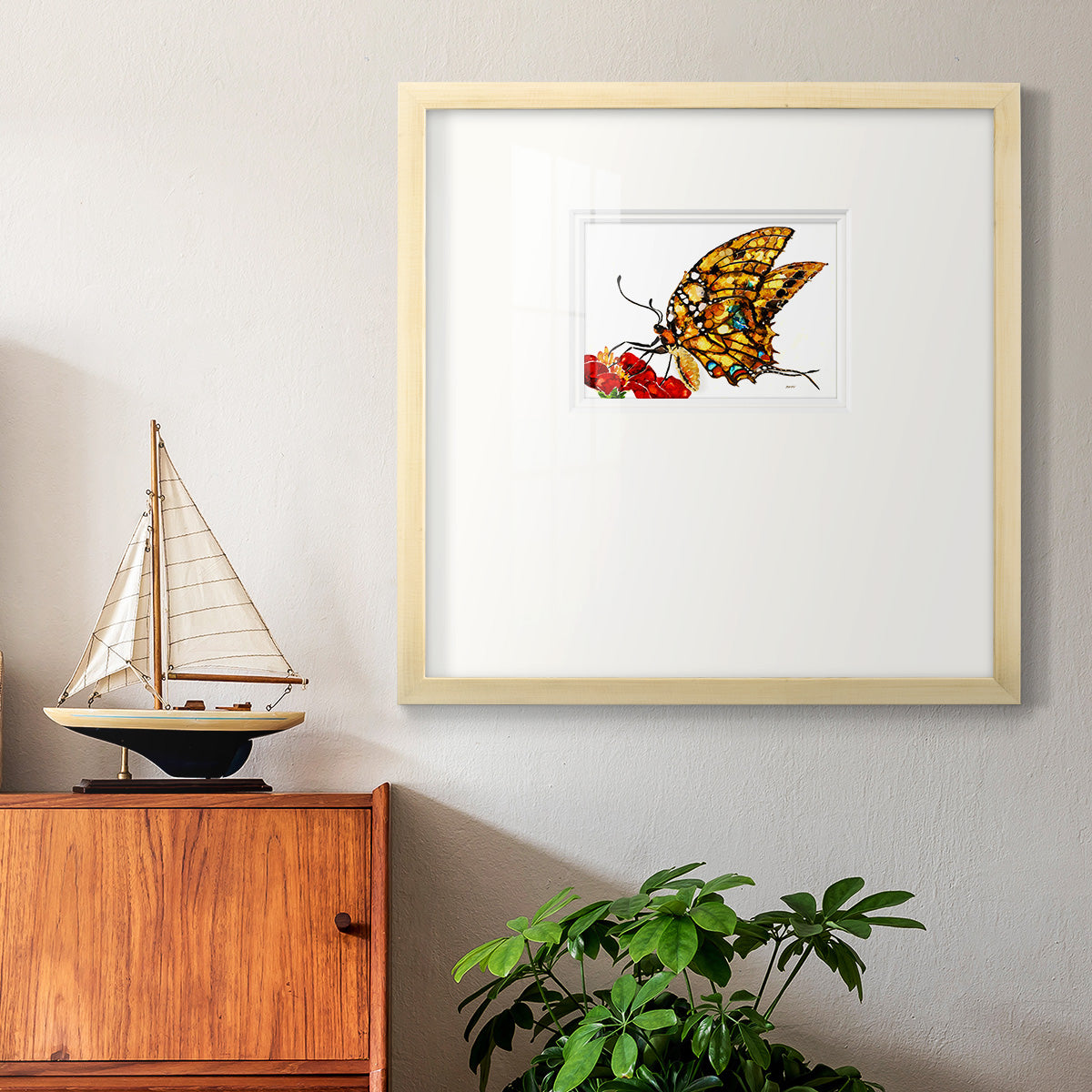 Wings II- Premium Framed Print Double Matboard