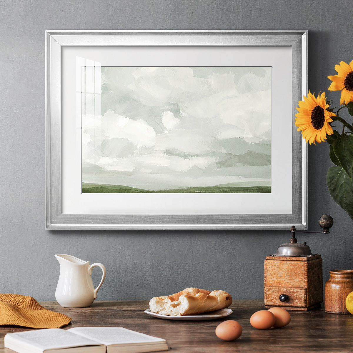 Gray Stone Sky IV - Modern Framed Art Print