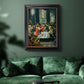 Classical historical painting of Alexander the Great by Donato Creti in an ornate black frame with gilded inner detail displayed in a dark-toned interior setting.
