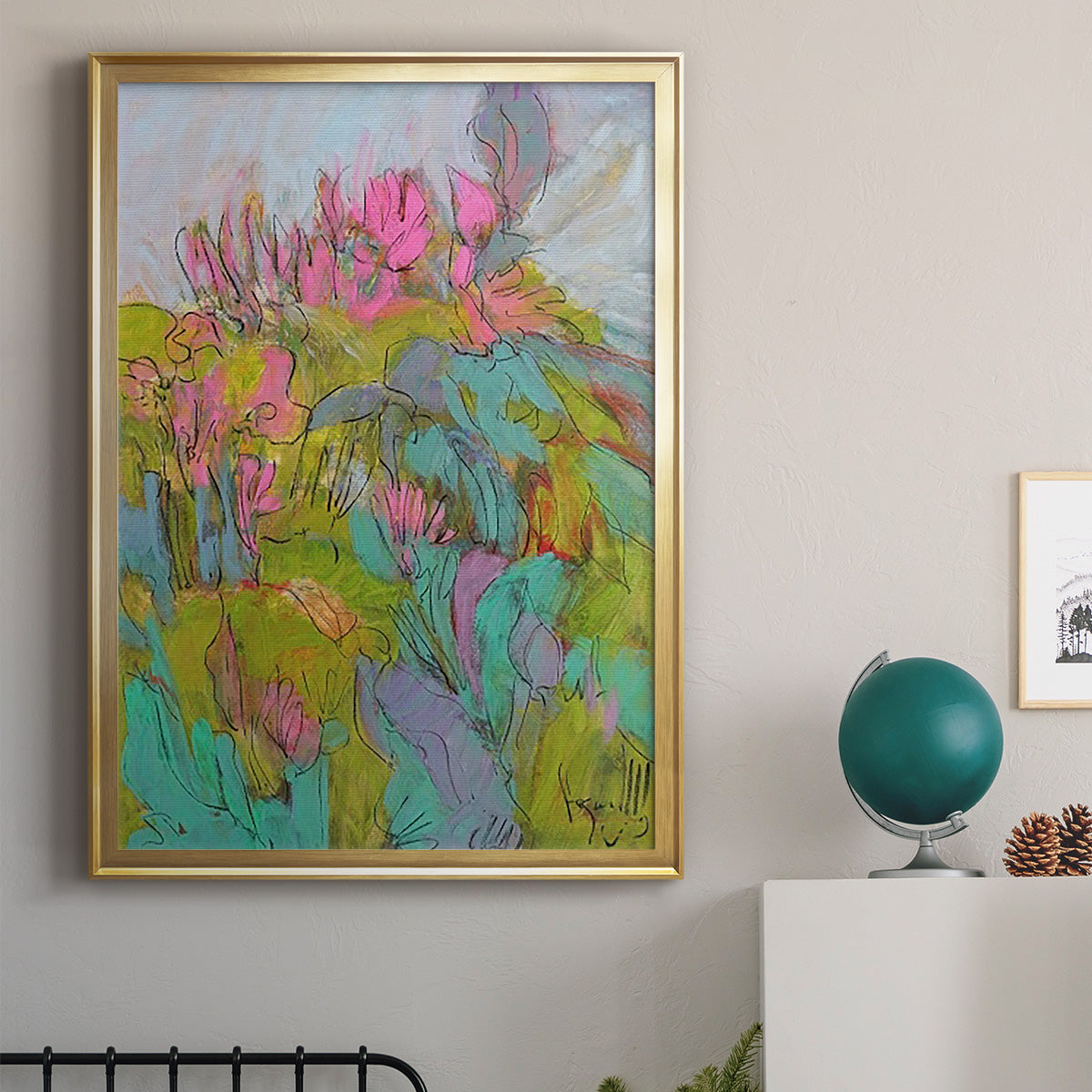 Rise and Bloom - Modern Framed Canvas Print