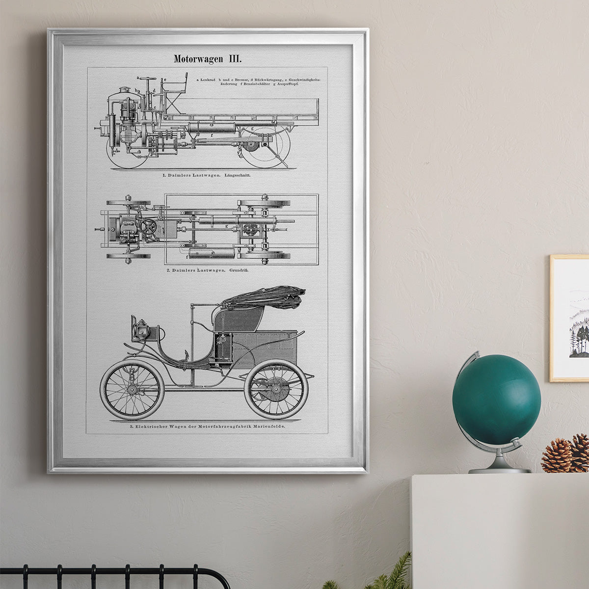Industrial Motorcar - Modern Framed Canvas Print