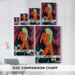 Size comparison chart for canvas art prints, showing multiple size options.