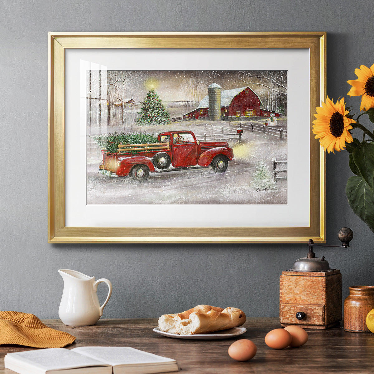 Making Christmas Memories - Modern Framed Art Print