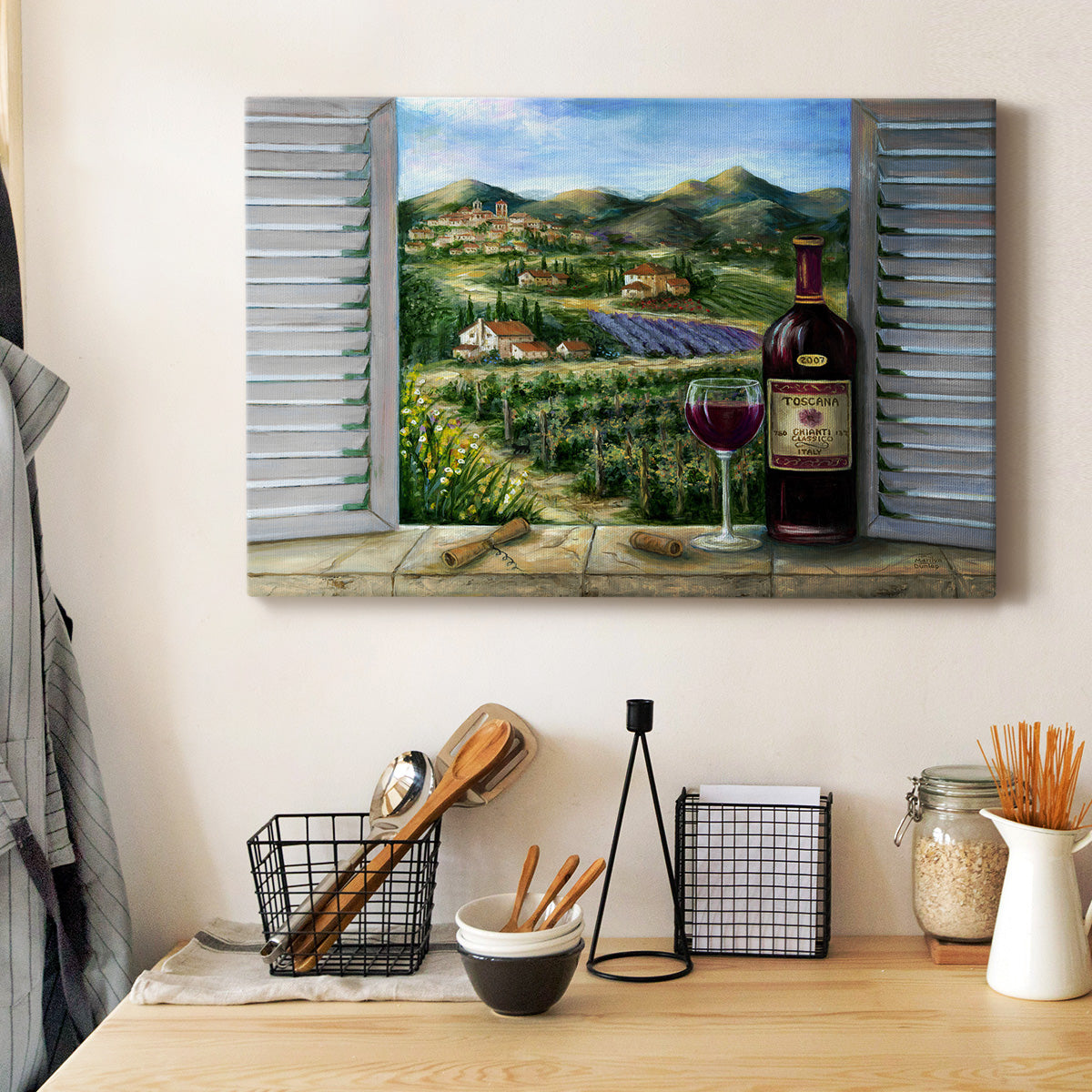 Tuscan Red and Vineyard Premium Gallery Wrapped Canvas - Ready to Hang