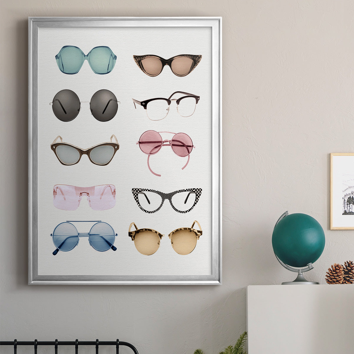 Vintage Glasses II - Modern Framed Canvas Print