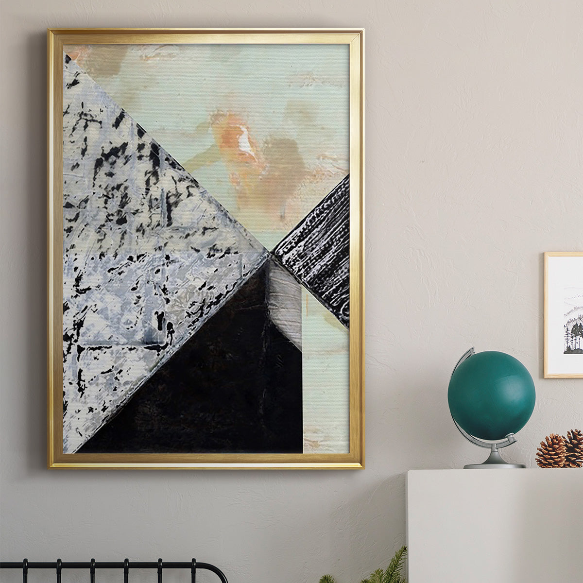 Tiles & Texture Abstract Angles I - Modern Framed Canvas Print