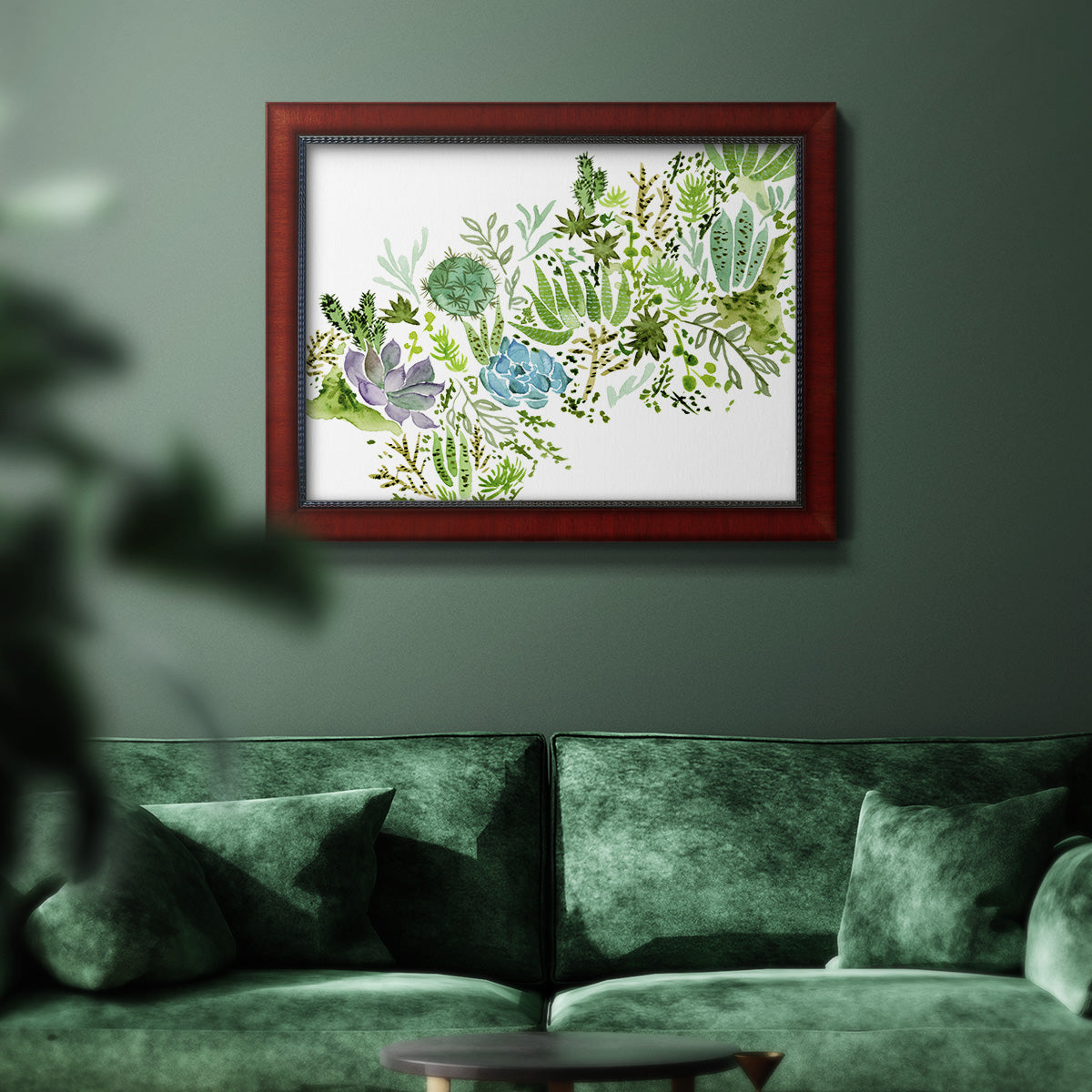 Succulent Field I Premium Framed Canvas- Ready to Hang