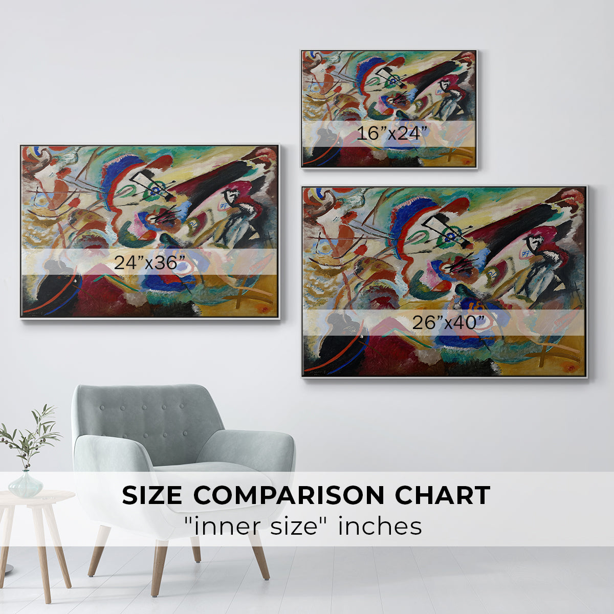 Fragment 2 for Composition VII, 1913 - Floater Framed Canvas Print