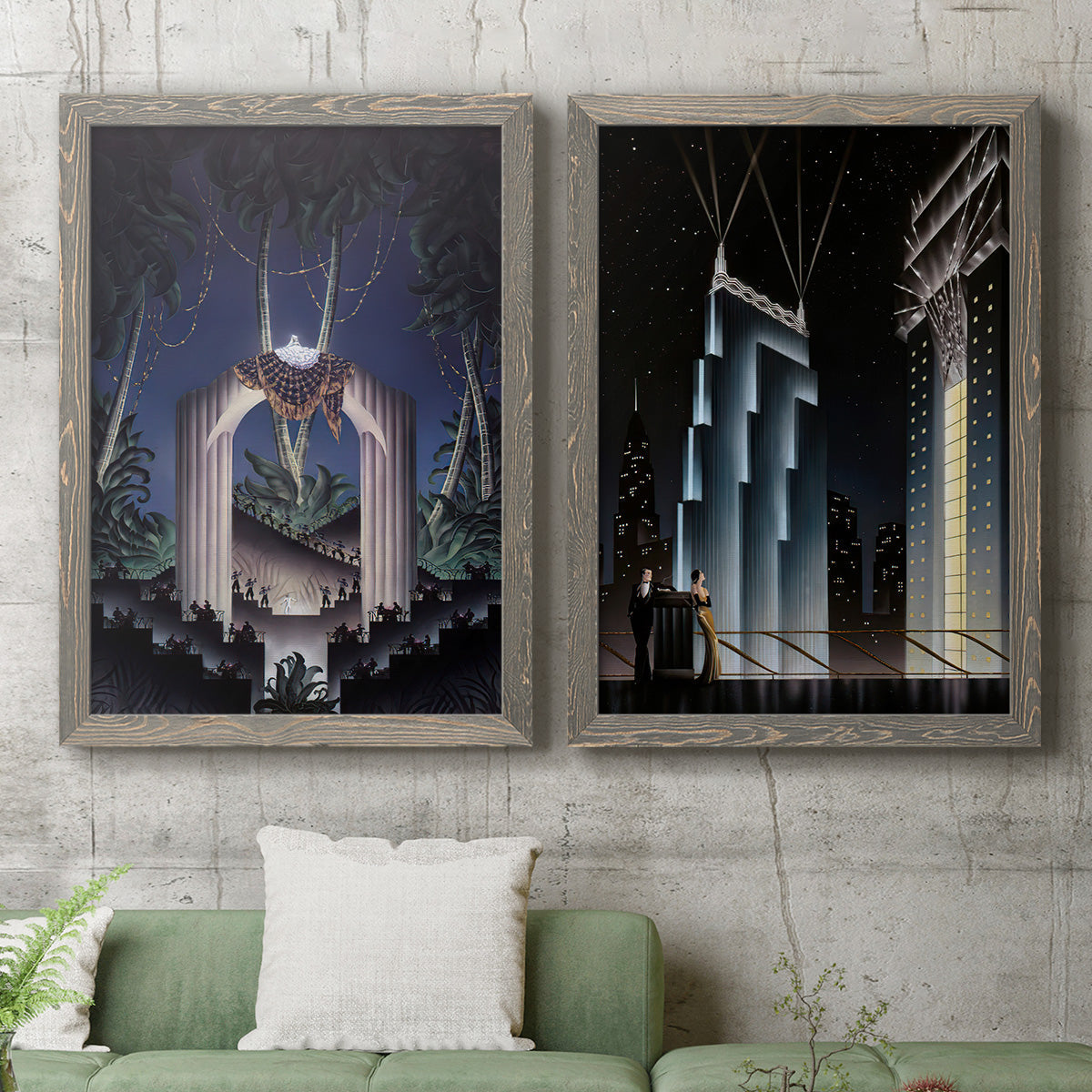 Deco Paradise - Premium Framed Canvas 2 Piece Set - Ready to Hang