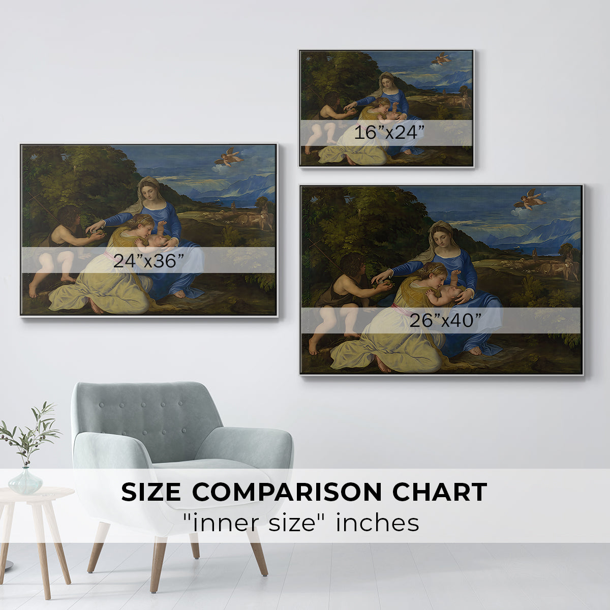The Aldobrandini Madonna, 1532 - Floater Framed Canvas Print
